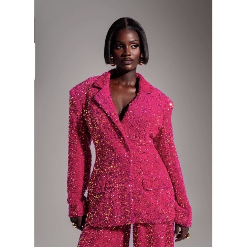 LIZA SEQUIN BLAZER IN PINK SPINEL MSRP $250 NWT SIZE 4XL